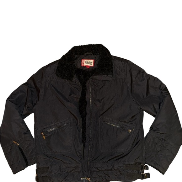 Levi's Black Bomber Jacket with Sherpa Collar - Picture 5 of 10